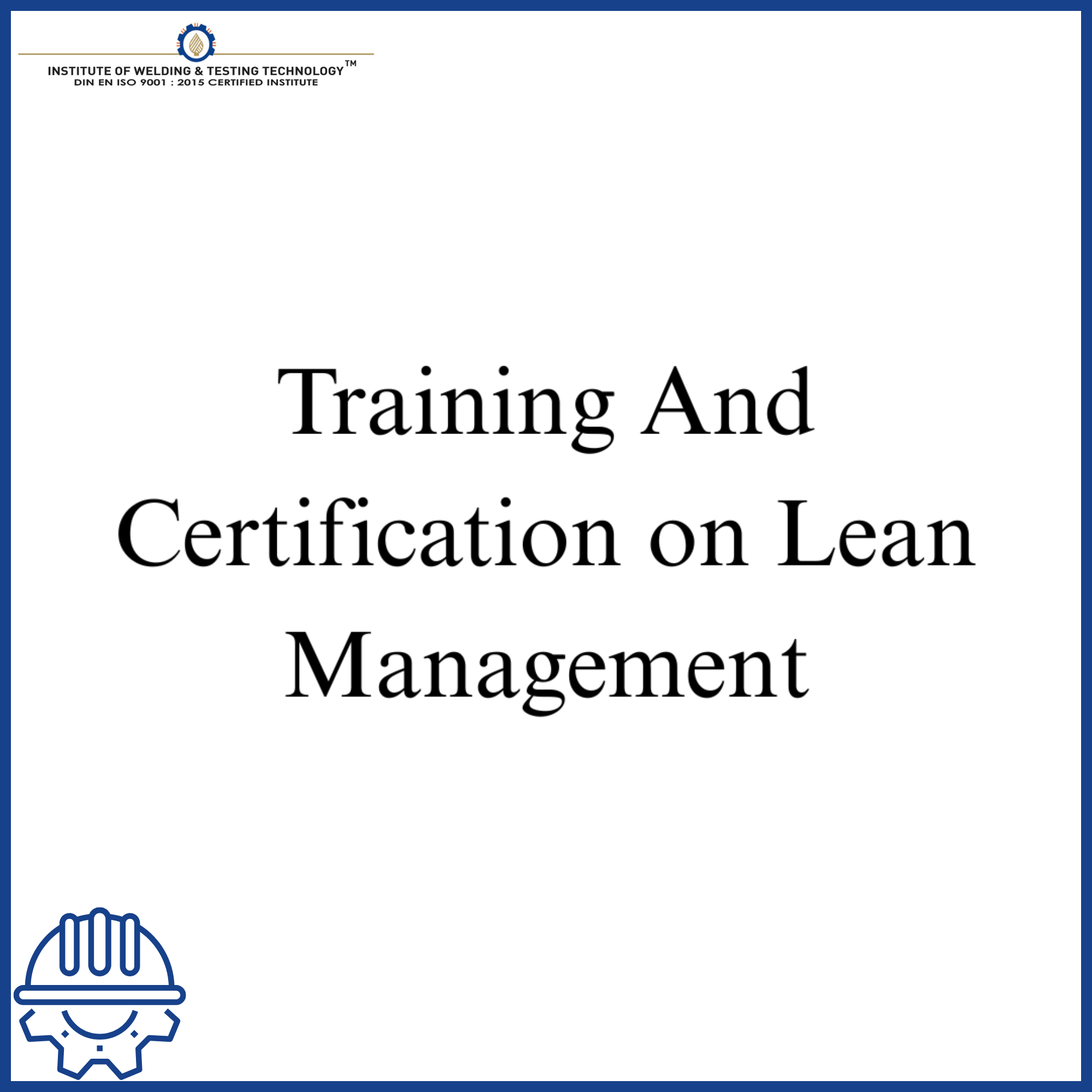 Training And Certification on Lean Management